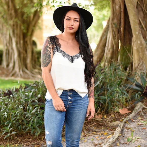 Ivory Thick Strap Lace Cami - Picture 2 of 5